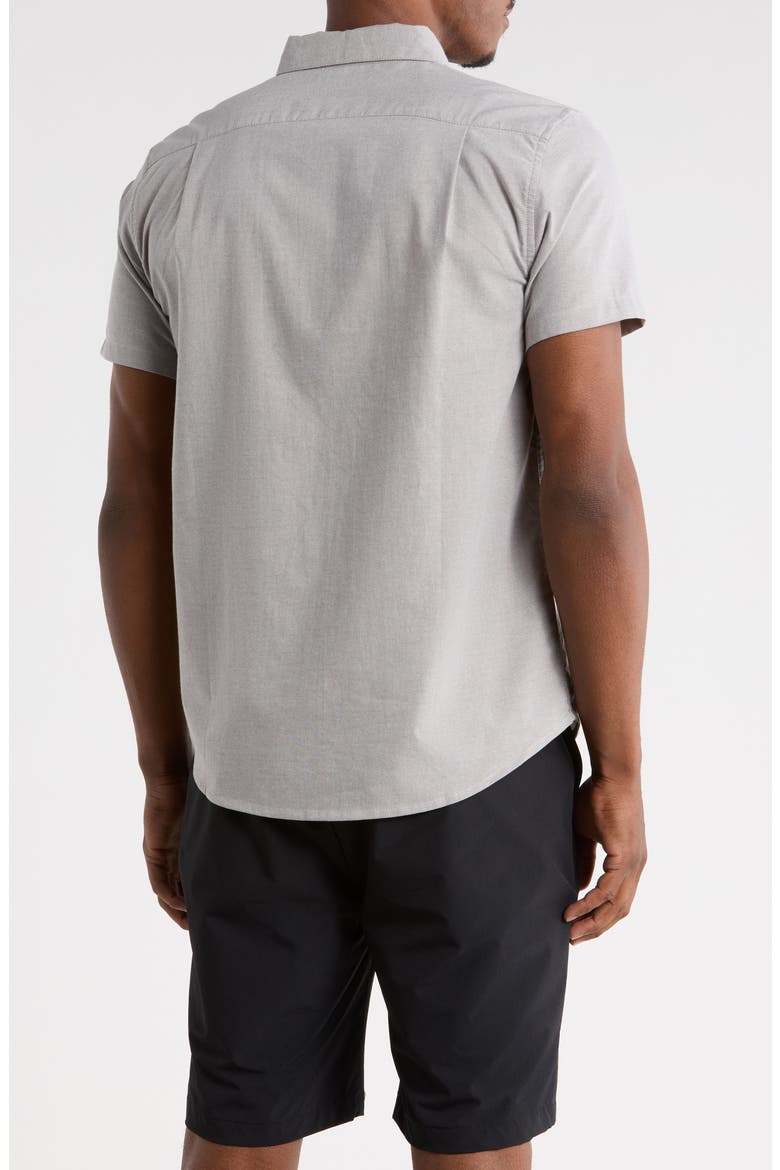 That'll Do Slim Fit Solid Short Sleeve Button-Down Shirt, Alternate, color, PAVEMENT