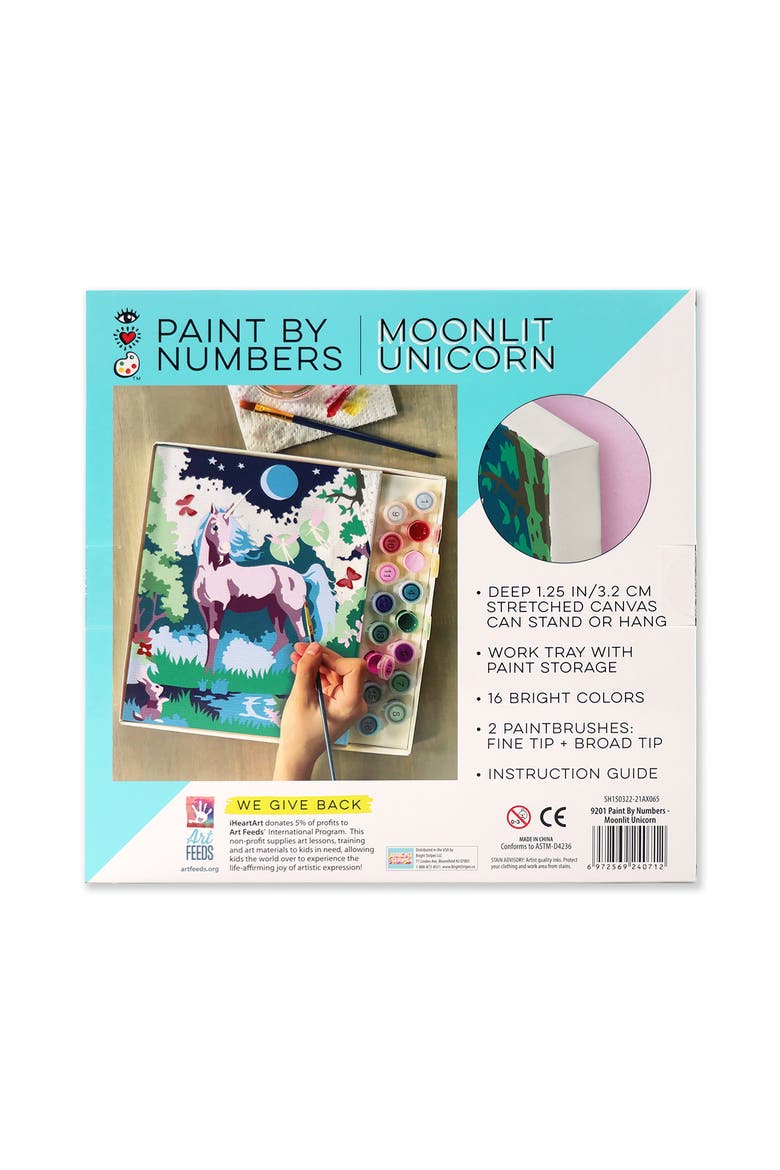 Moonlit Unicorn Paint by Numbers Set, Alternate, color, MULTI