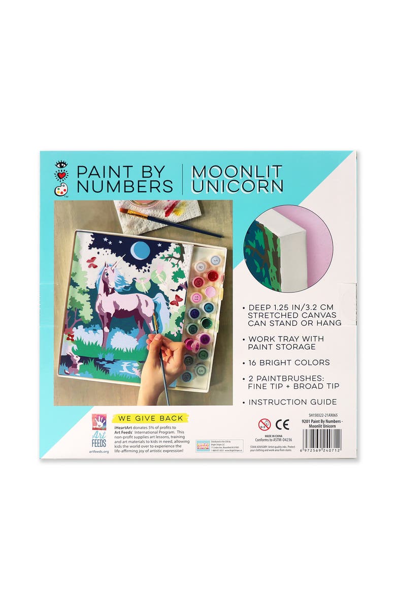 BRIGHT STRIPES Moonlit Unicorn Paint by Numbers Set, Alternate, color, Multi