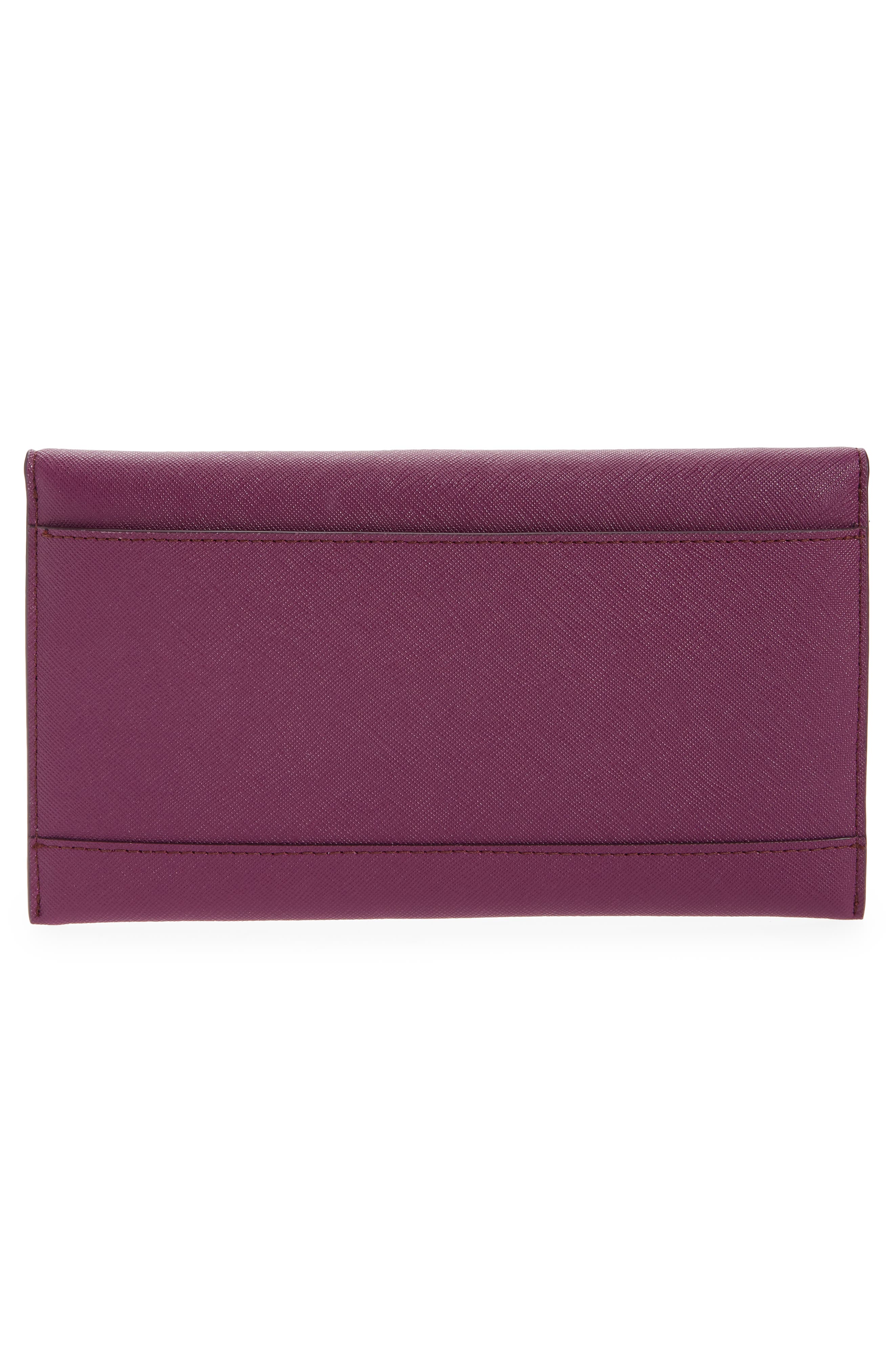 Leather Wallet Clutch, Alternate, color, VIOLA