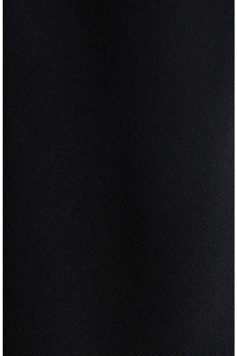Knot Collar Silk Dress, Alternate, color, BLACK