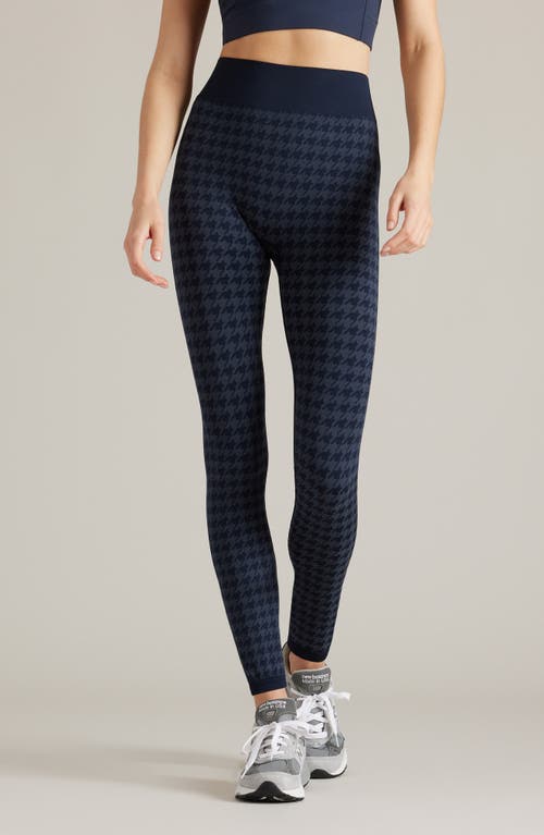 Rhone Houndstooth Seamless Base Layer Leggings In Navy Blue