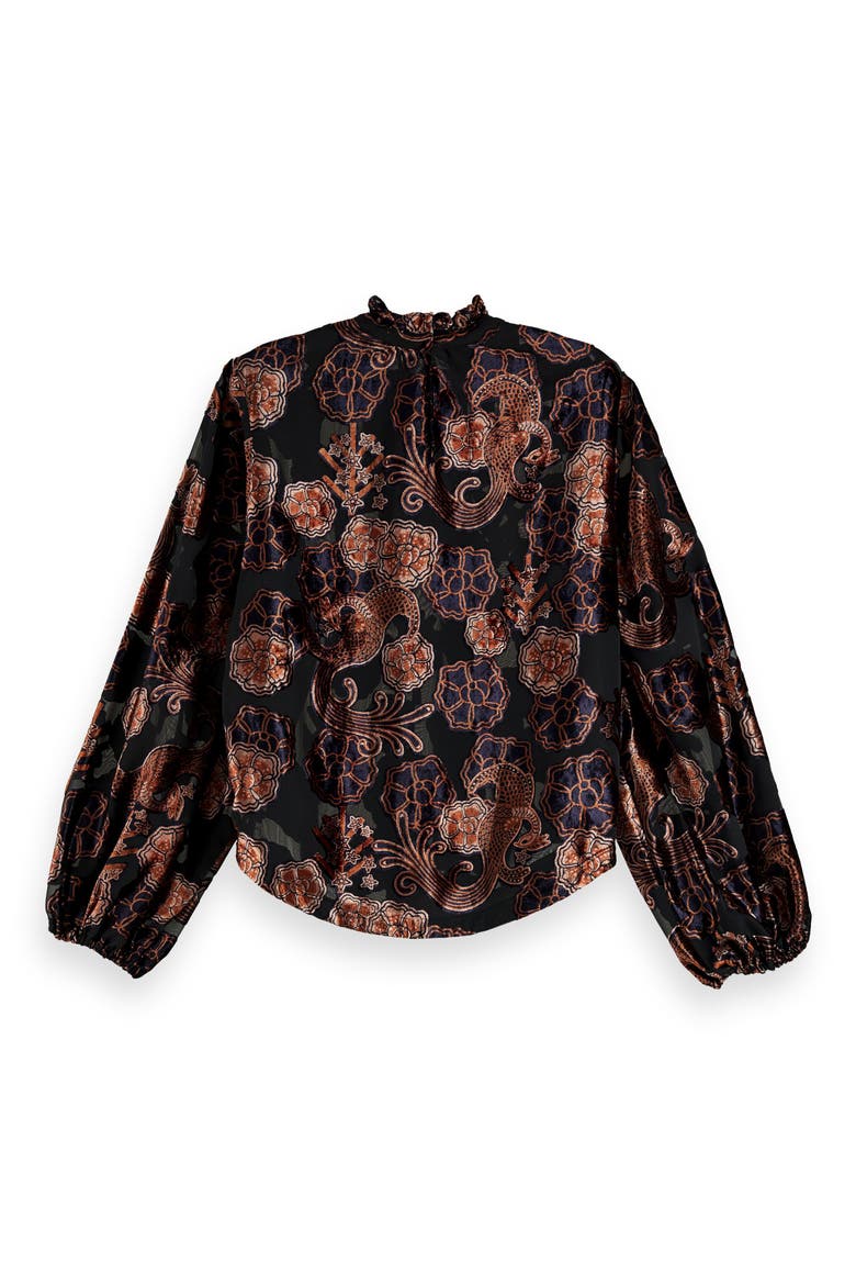 Floral Print Sheer Velvet Top, Alternate, color, COMBO A