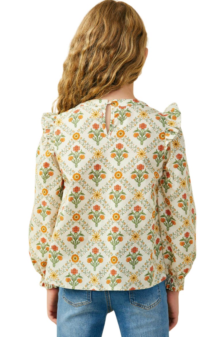 Long Sleeve Floral Print Top, Alternate, color, RUST