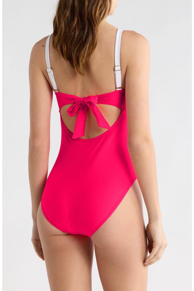 Underwire One-Piece Swimsuit, Alternate, color, PINK