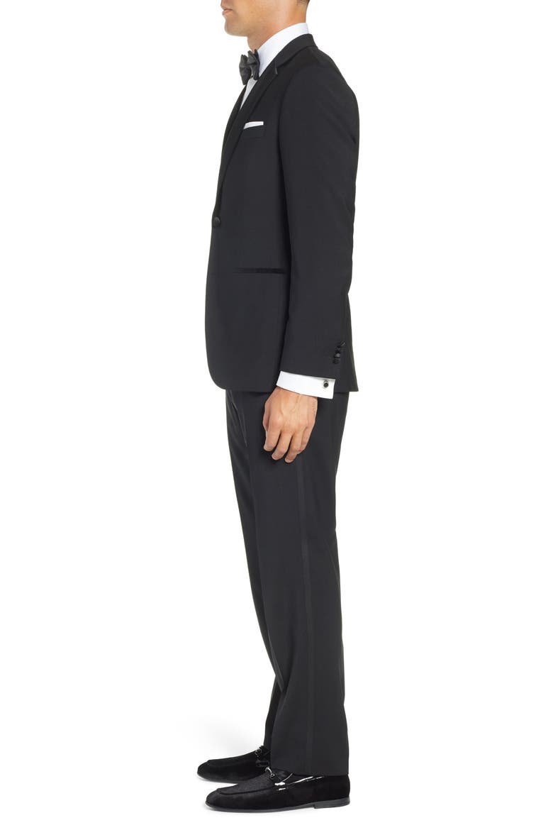 The Stars/Glamour Slim Fit Wool Tuxedo, Alternate, color, BLACK
