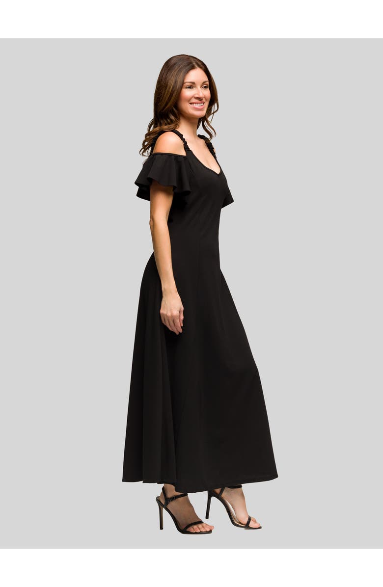 24seven Comfort Apparel Sleeveless V-Neck Maxi Dress with Pocket Detail, Alternate, color, Black