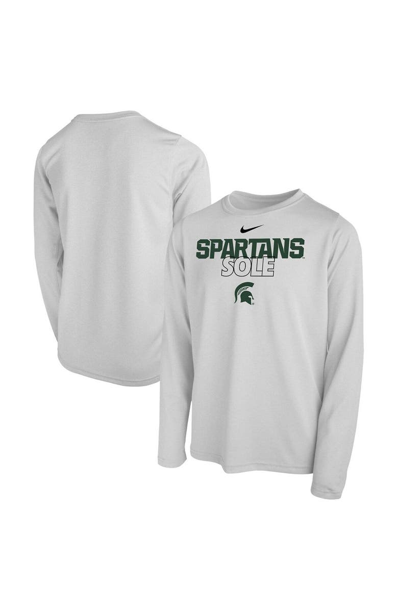 Nike Youth Nike  White Michigan State Spartans 2023 On Court Sole Bench T-Shirt, Main, color, 