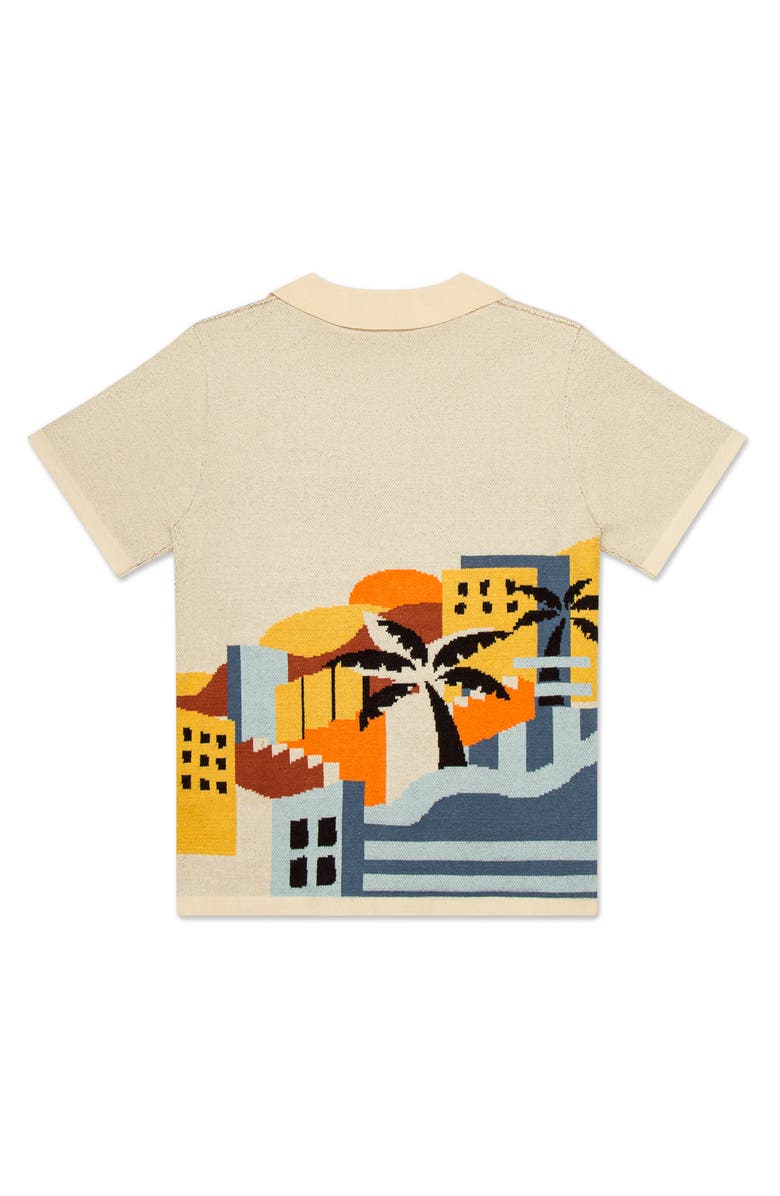 MAVRANS Havana Sunset Knit Button Up Camp Shirt, Alternate, color, 