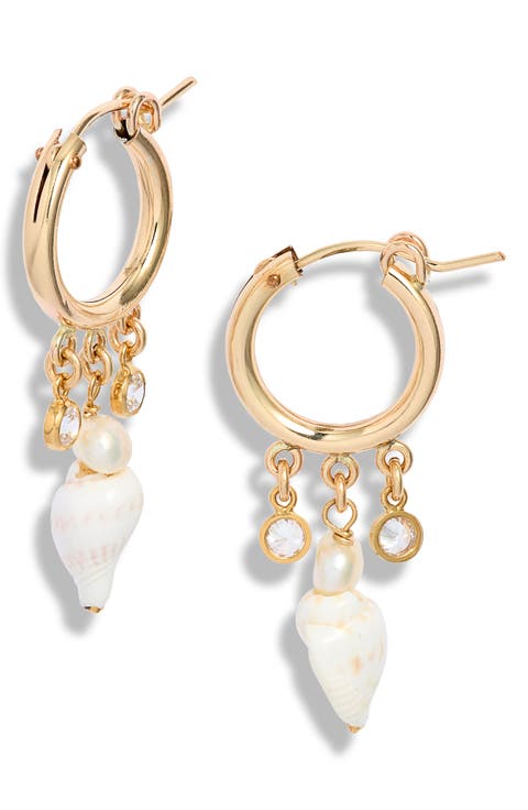 Kona 14k Gold Filled Shell Drop Earrings