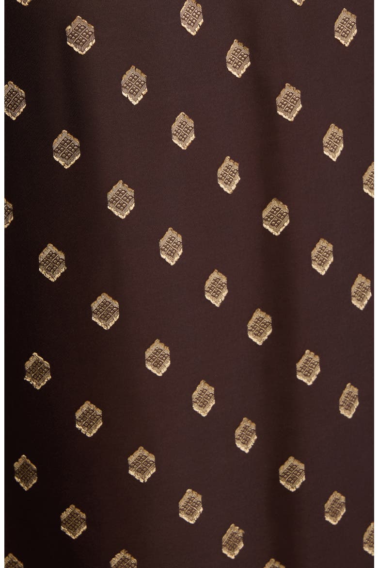 Metallic Shirred Mock Neck Keyhole Top, Alternate, color, DEEP MAHOGANY / GOLD