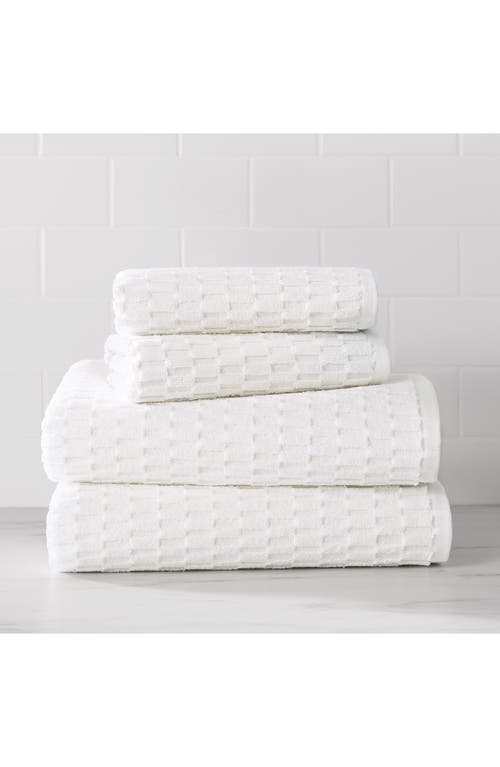 Dkny Metro Tile 4-piece Bath & Hand Towel Set In White