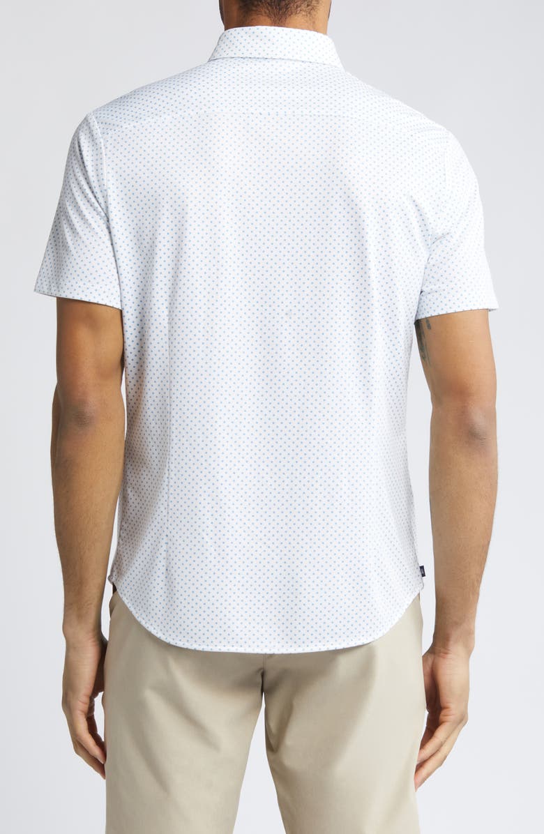 Mizzen+Main Halyard Dot Print Short Sleeve Button-Up Shirt, Alternate, color, White/ Blue