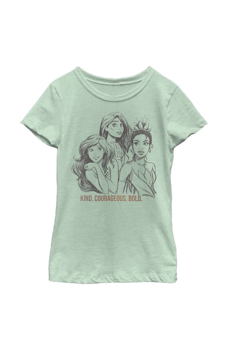 Disney Girl's Disney Sketch Portraits Graphic T-Shirt, Main, color, Mint