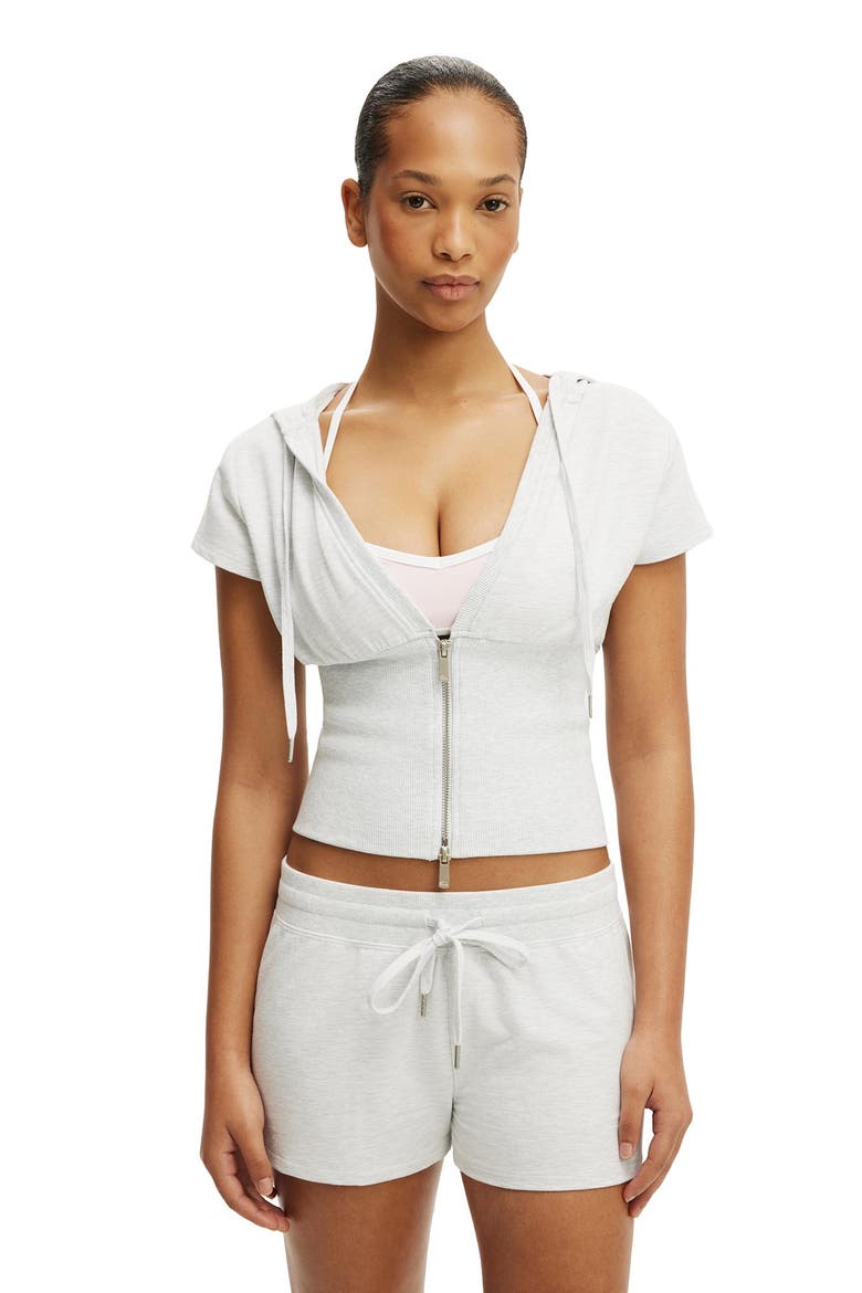 Women's Active Sculpt Fleece Mini Short, Alternate, color, Cloudy Grey Marle