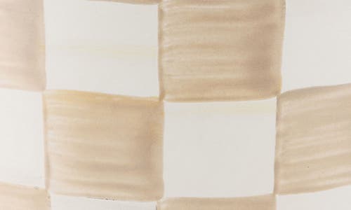 Mackenzie-childs Mackenzie Childs Mocha Check Waste Bin In Neutral