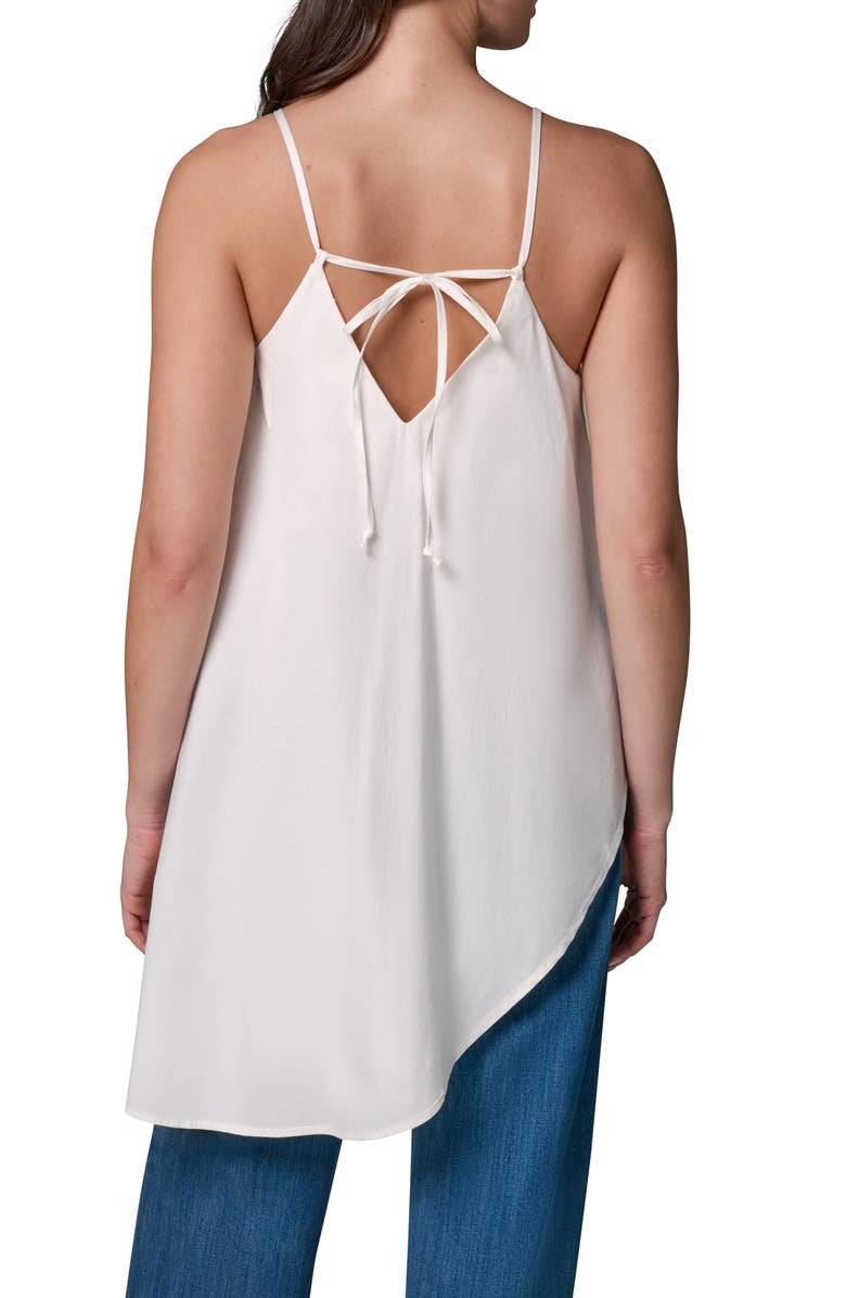 Donna Karan New York Asymmetric Stretch Poplin Top, Alternate, color, Cream