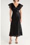 Mckenna Lace Trim Satin Midi Dress