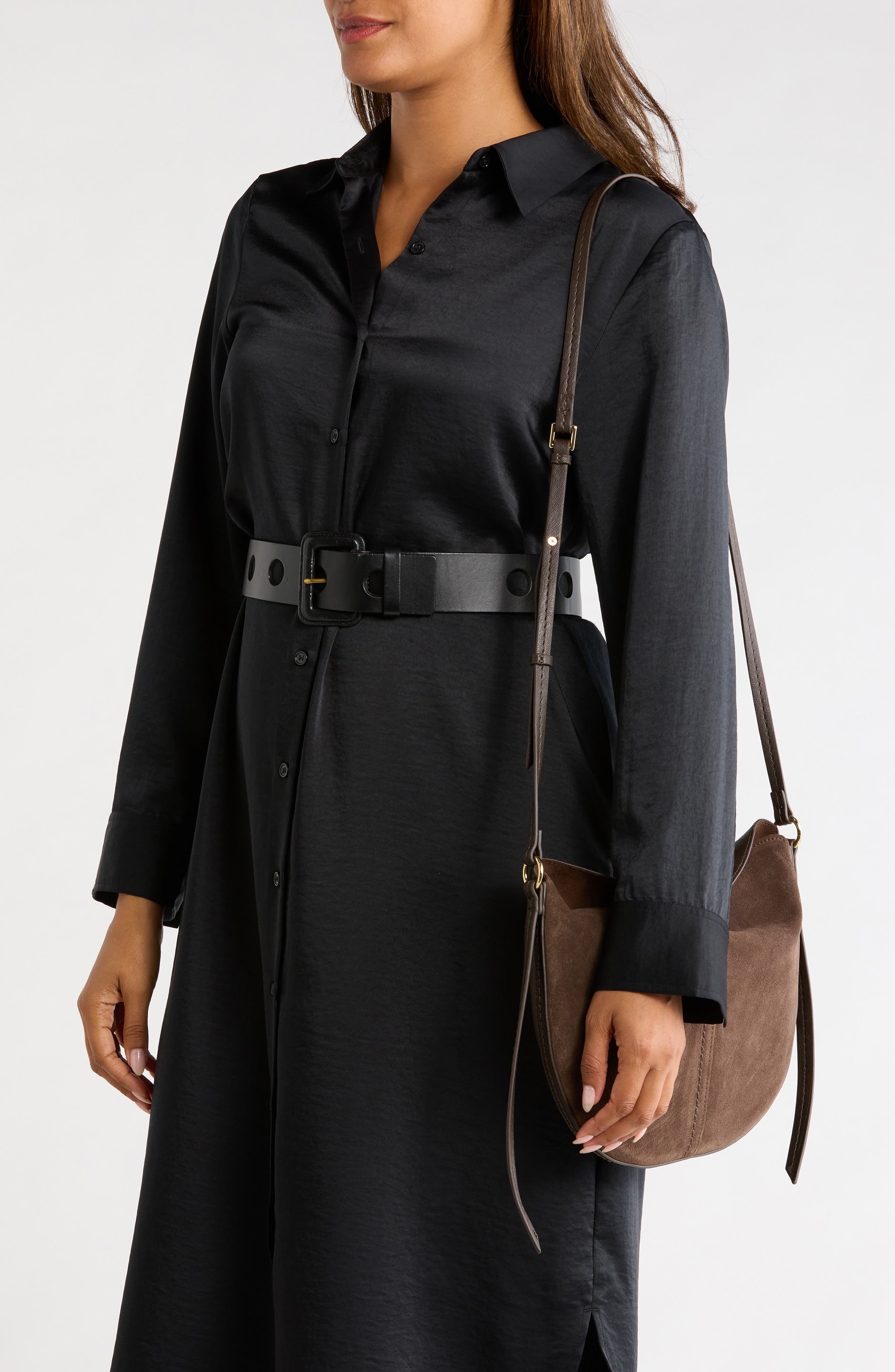 Crossbody Bag, Alternate, color, ESPRESSO SUEDE