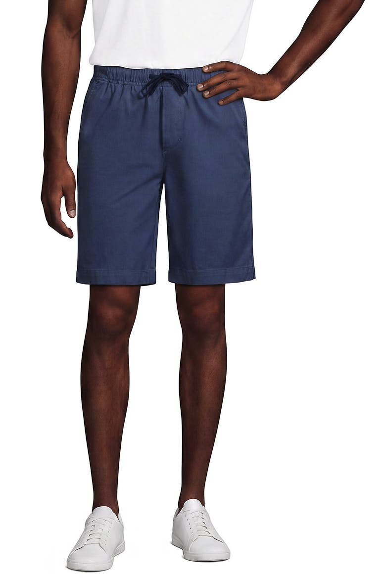 9" Lightweight Twill Pull On Deck Short, Alternate, color, Nightfall Blue