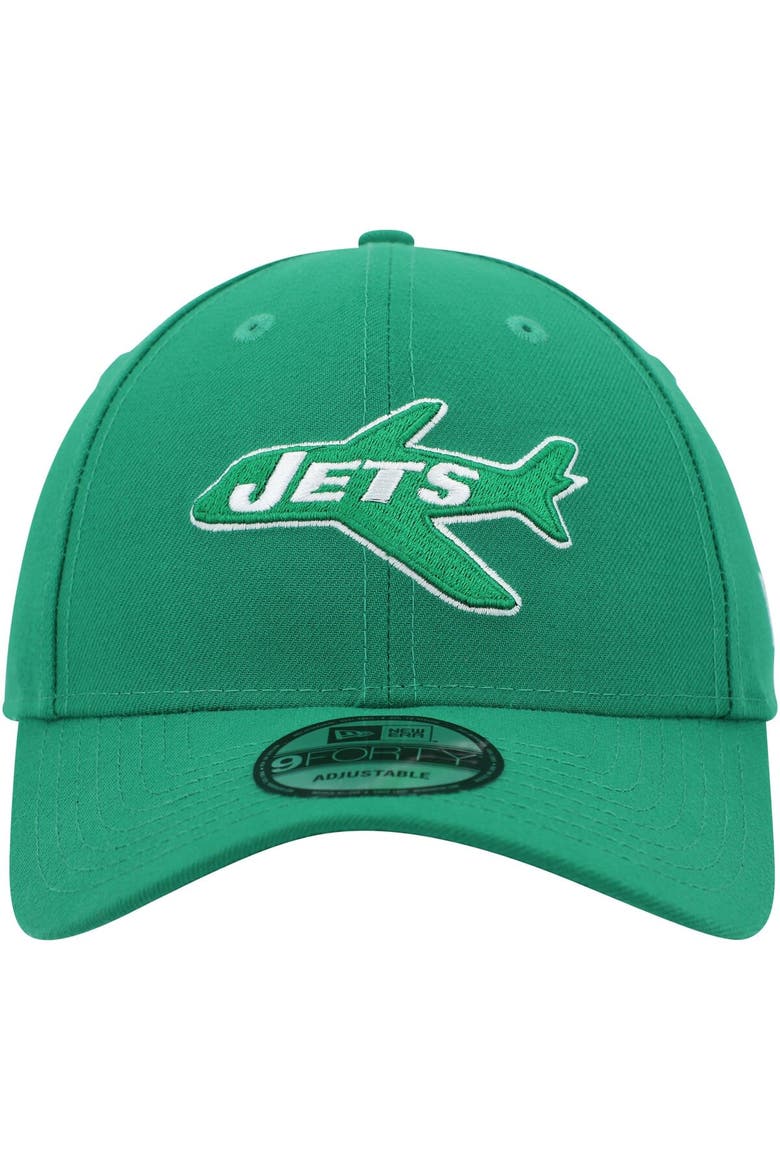 Men's New Era Kelly Green New York Jets Plane The League 9FORTY Adjustable Hat, Alternate, color, Kelly Green