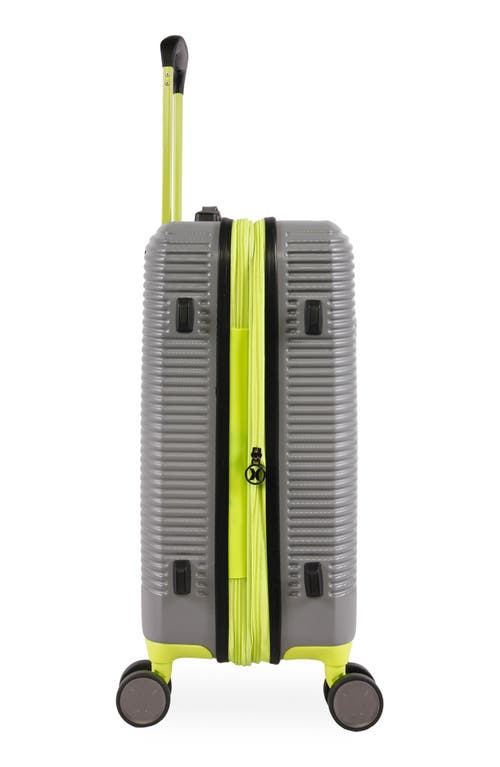 Hurley Torx 21-inch Spinner Suitcase In Light Grey/neon