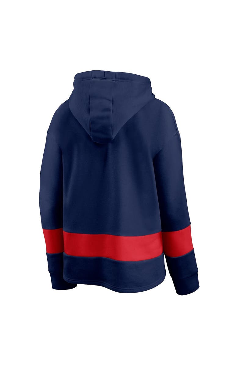 FANATICS Women's Fanatics Branded Navy/Red New England Patriots Colors of Pride Colorblock Pullover Hoodie, Alternate, color, 