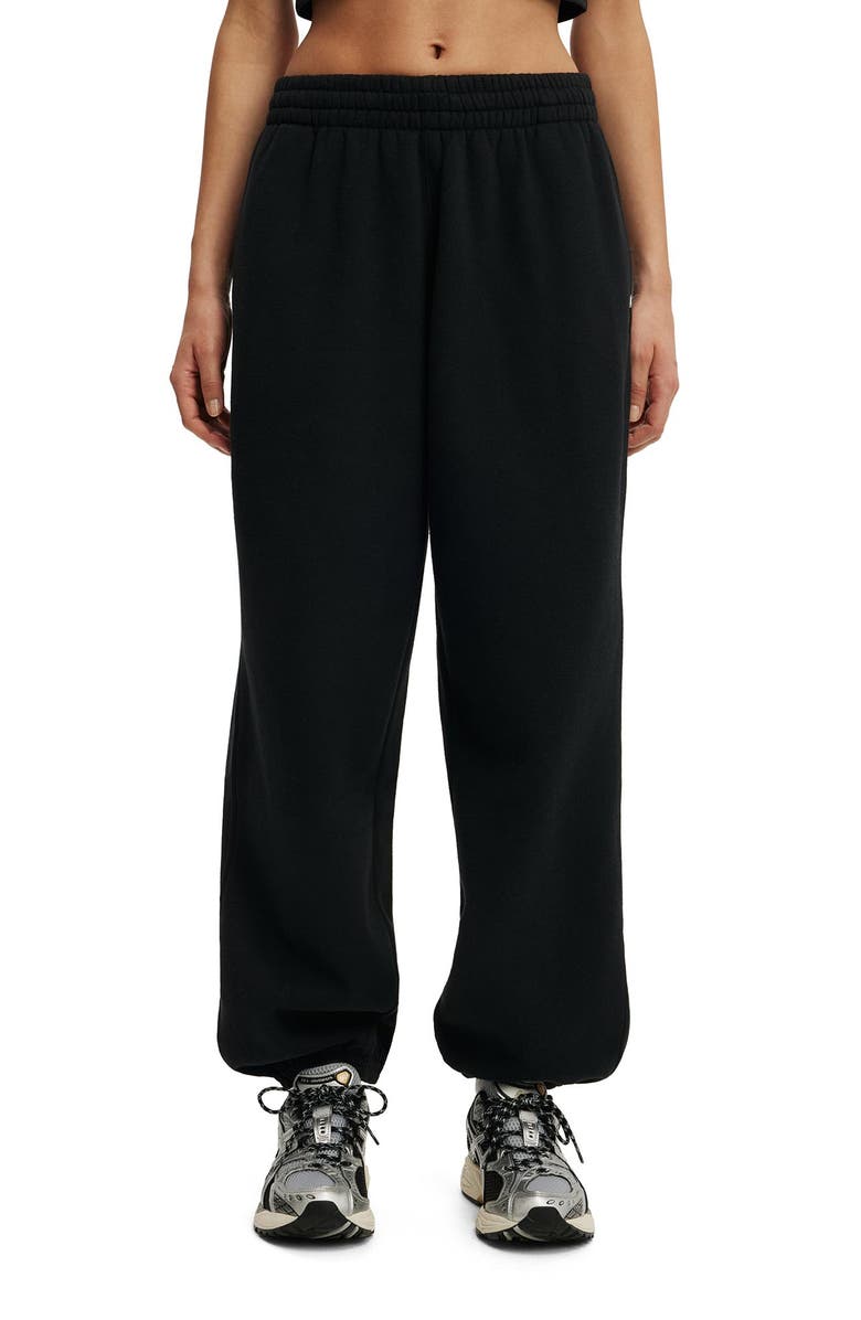 COTTON ON BODY Women's Active Plush Boyfriend Jogger, Main, color, Black