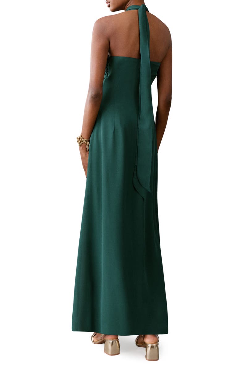 MANGO TEEN Crepe Halter Maxi Dress, Alternate, color, 
