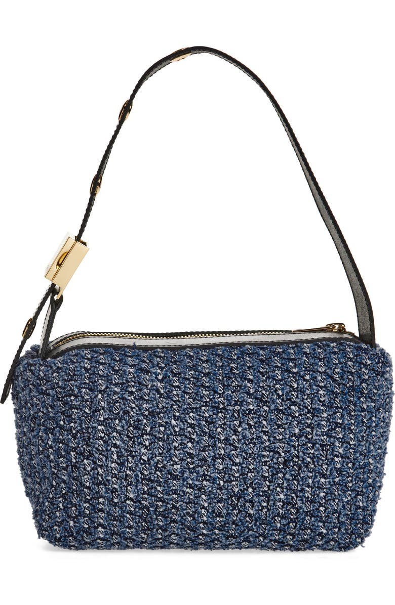 Sacai New Pochette Tweed Handbag, Alternate, color, Indigo