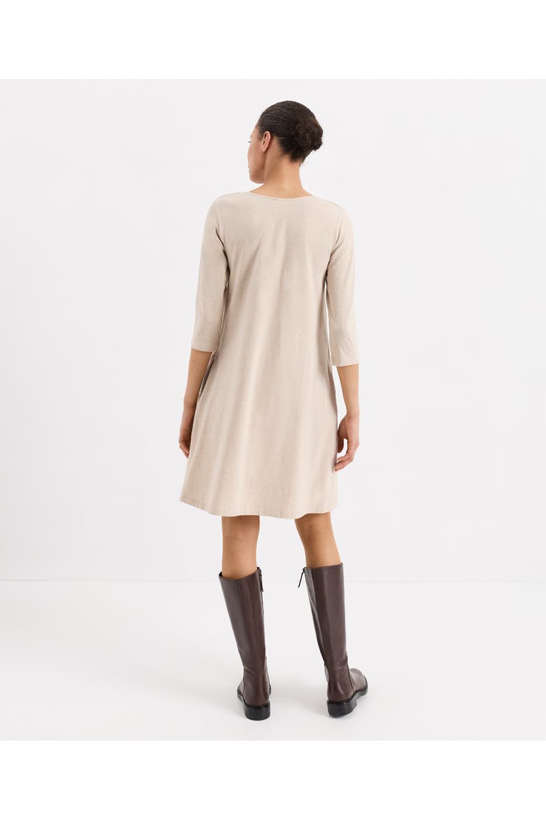 Fit & Flare A-Line Dress Made with Organic Cotton, Alternate, color, Flax Heather