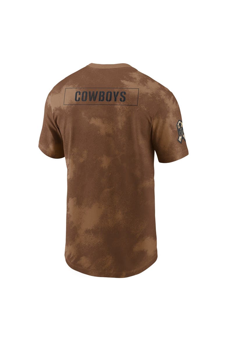 Men's Nike  Brown Dallas Cowboys 2023 Salute To Service Sideline T-Shirt, Alternate, color, Brown