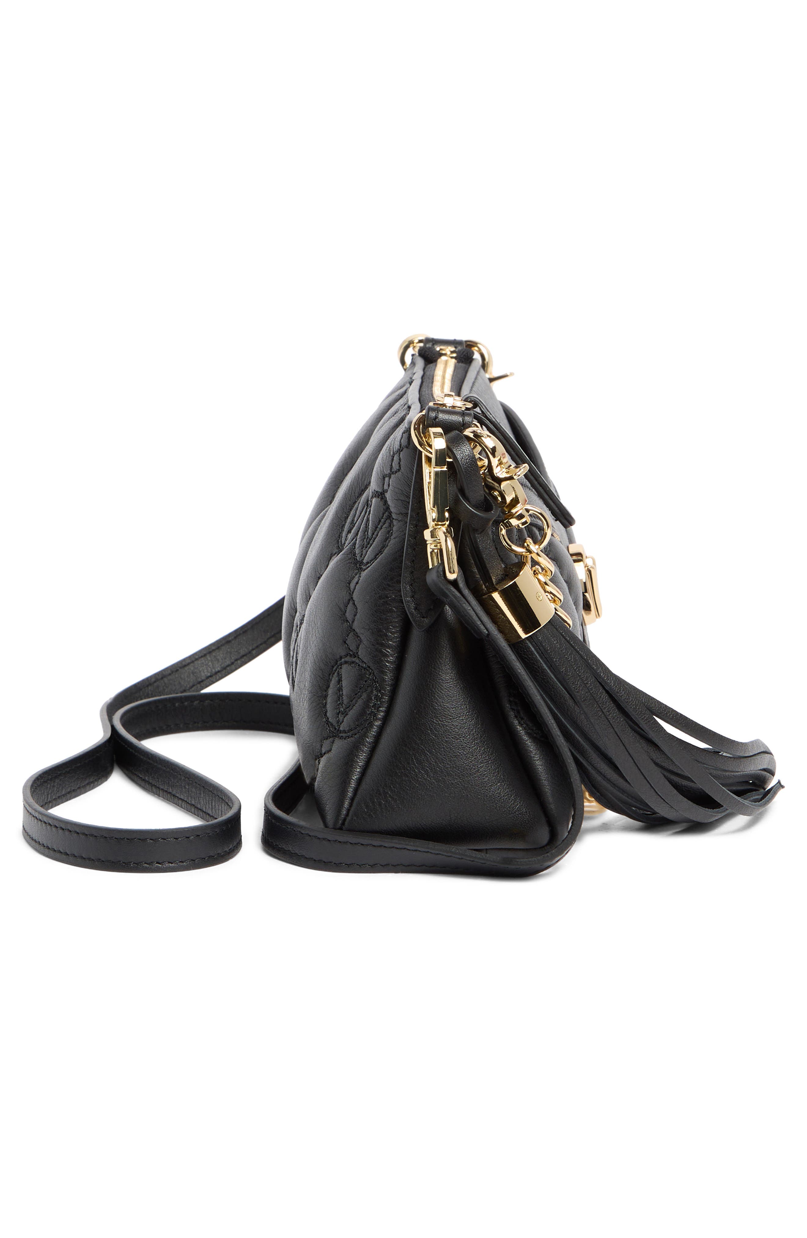 VALENTINO BY MARIO VALENTINO Anaias Monogram Leather Shoulder Bag, Alternate, color, 