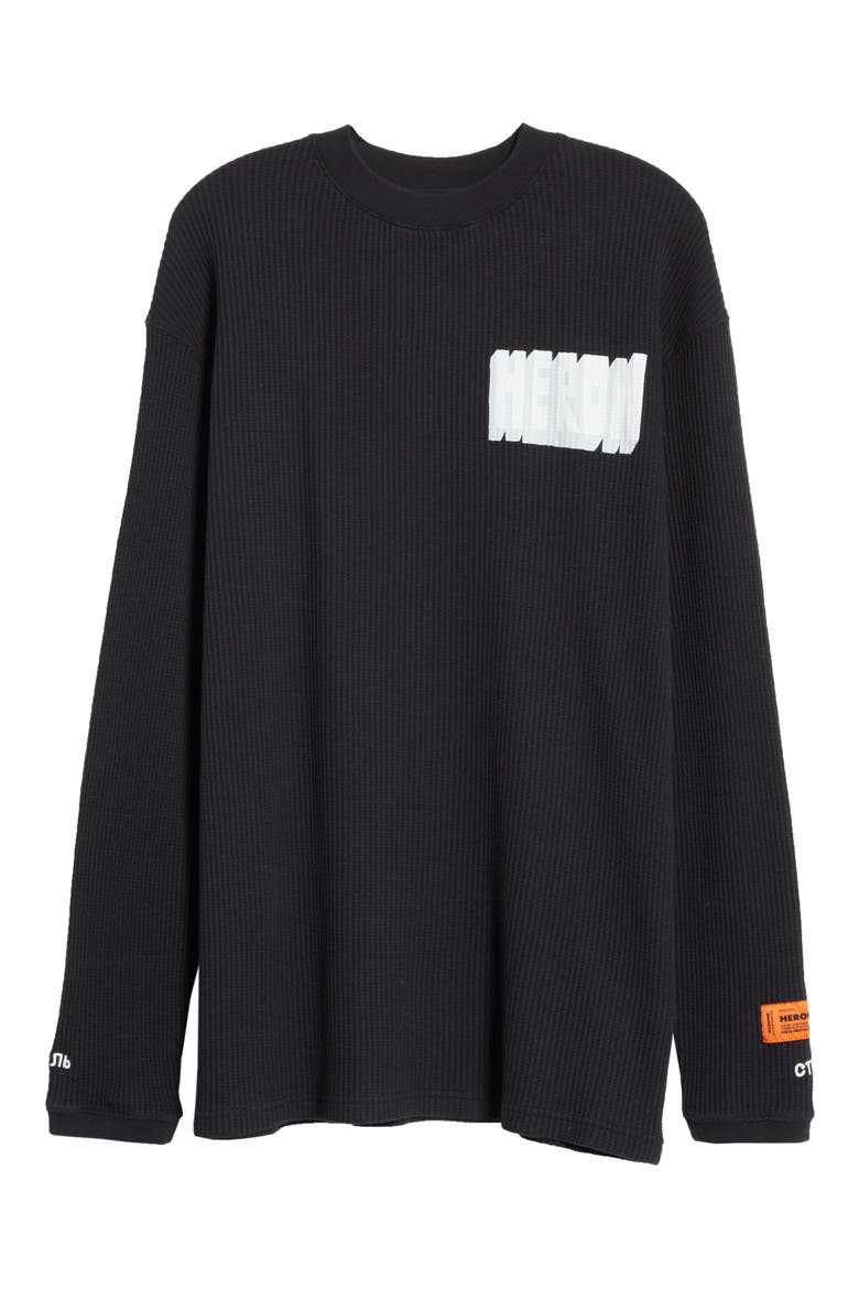 Bold Logo Organic Cotton Thermal T-Shirt, Alternate, color, BLACK WHITE