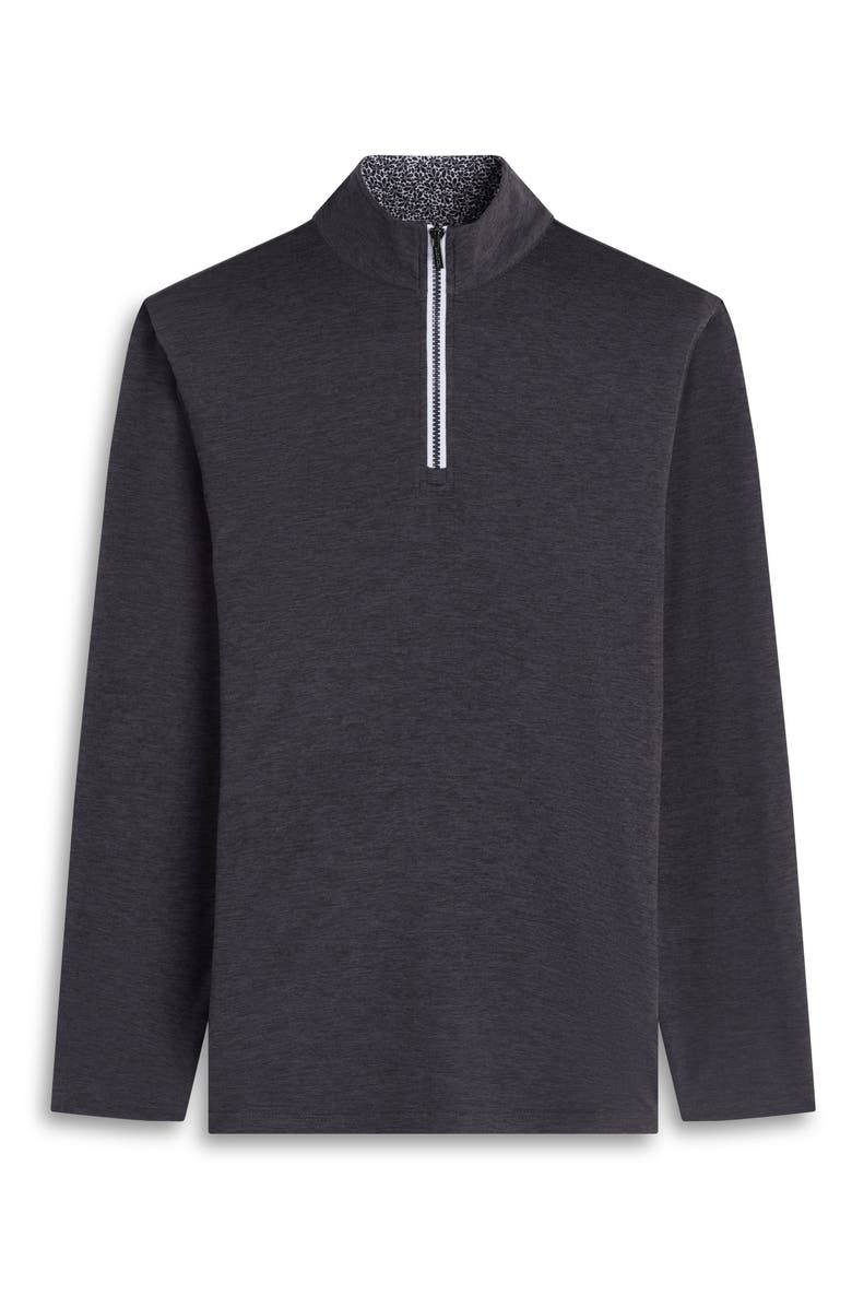 Bugatchi Mélange Quarter Zip Pullover, Alternate, color, Black