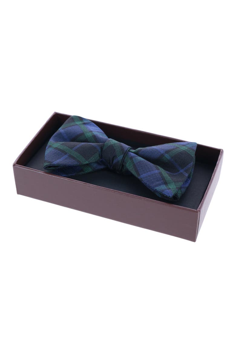 Ives Plaid Silk Bow Tie, Alternate, color, GREEN