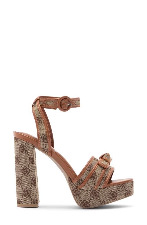 Wild Diva Lounge Fay Ankle Strap Platform Sandal In Brown
