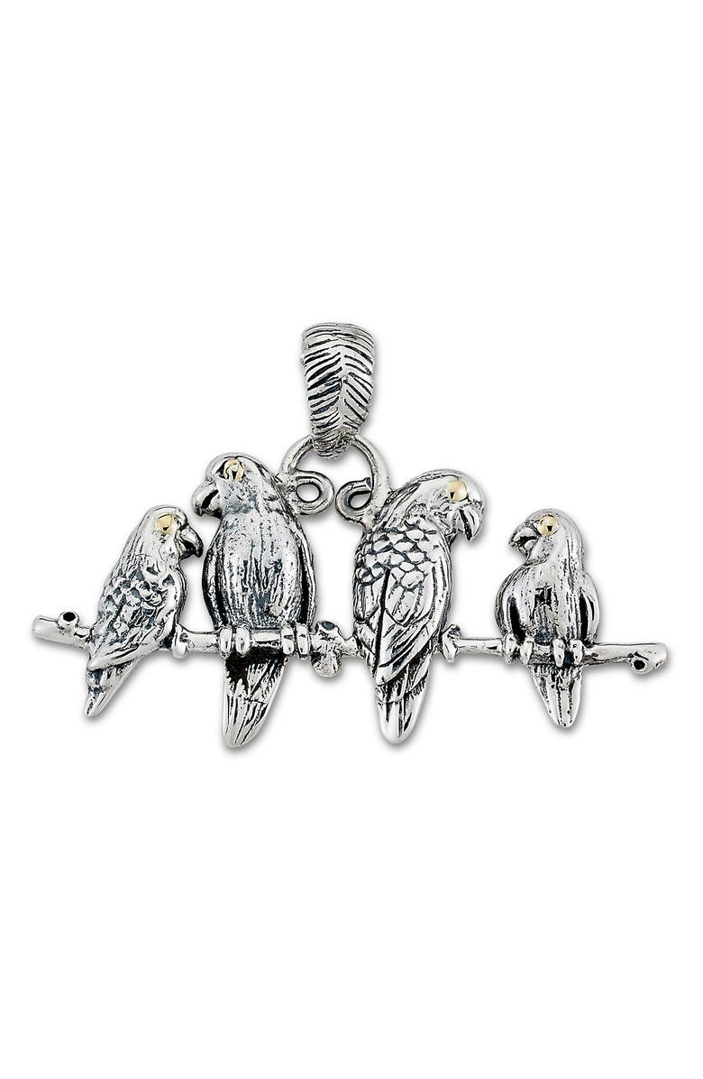 SAMUEL B. 18K Yellow Gold & Sterling Silver Birds on Branch Pendant, Main, color, 