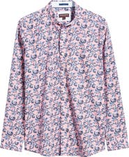 Johnston & Murphy Paisley Print Cotton Button-Up Shirt