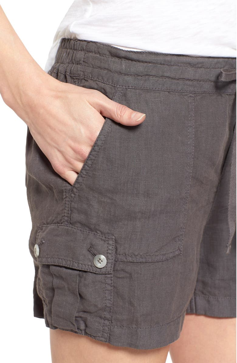 Caslon<sup>®</sup> Linen Drawstring Utility Shorts, Alternate, color,