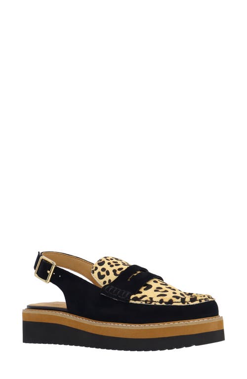L'amour Des Pieds Zuree Genuine Calf Hair Slingback Loafer In Animal Print