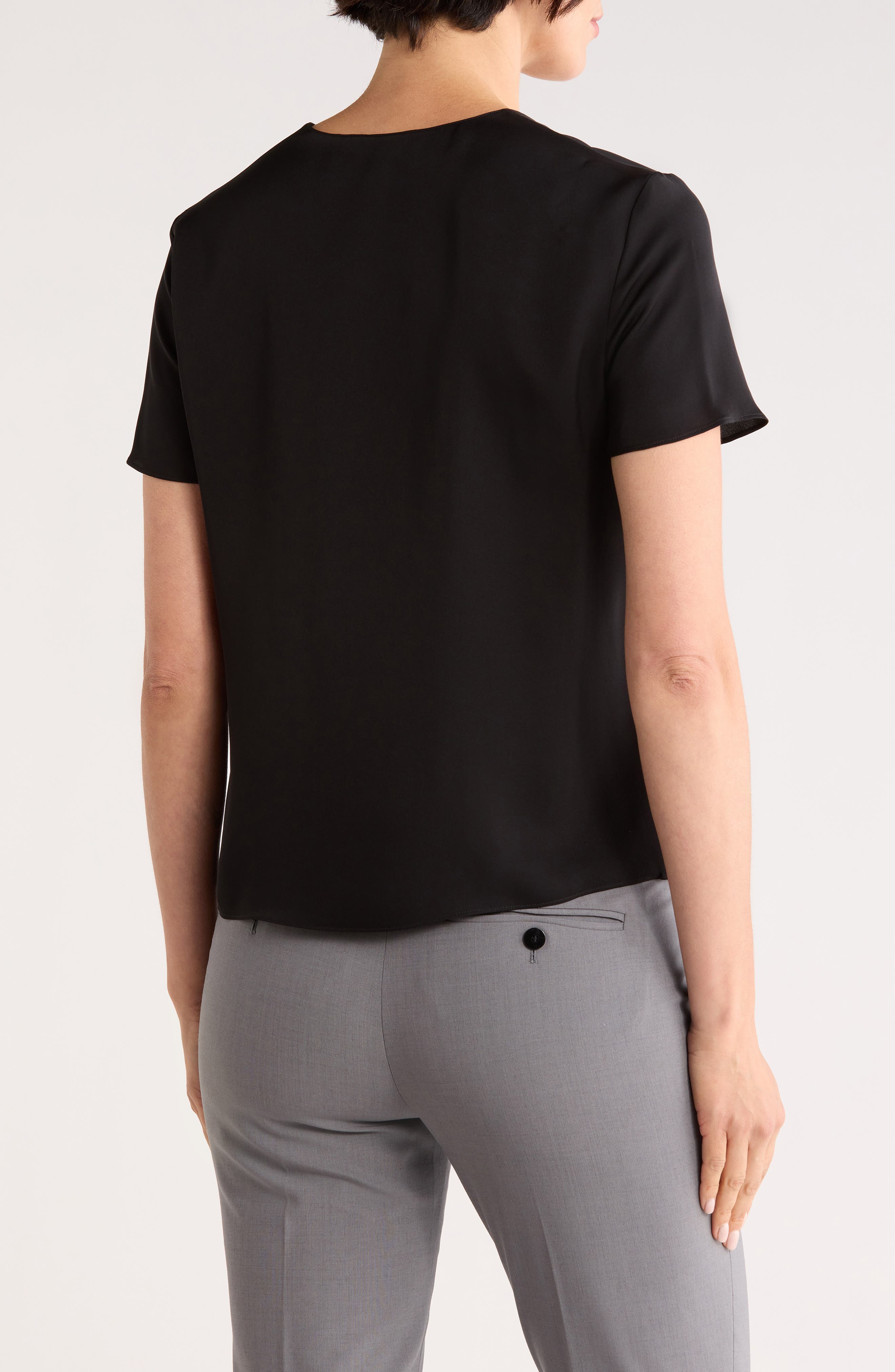Minimal V-Neck Silk T-Shirt - image 2