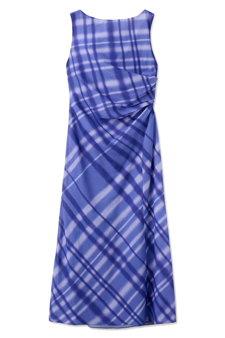 Printed Cotton Sleeveless Bateau Neck Dress, Main, color, BLUE