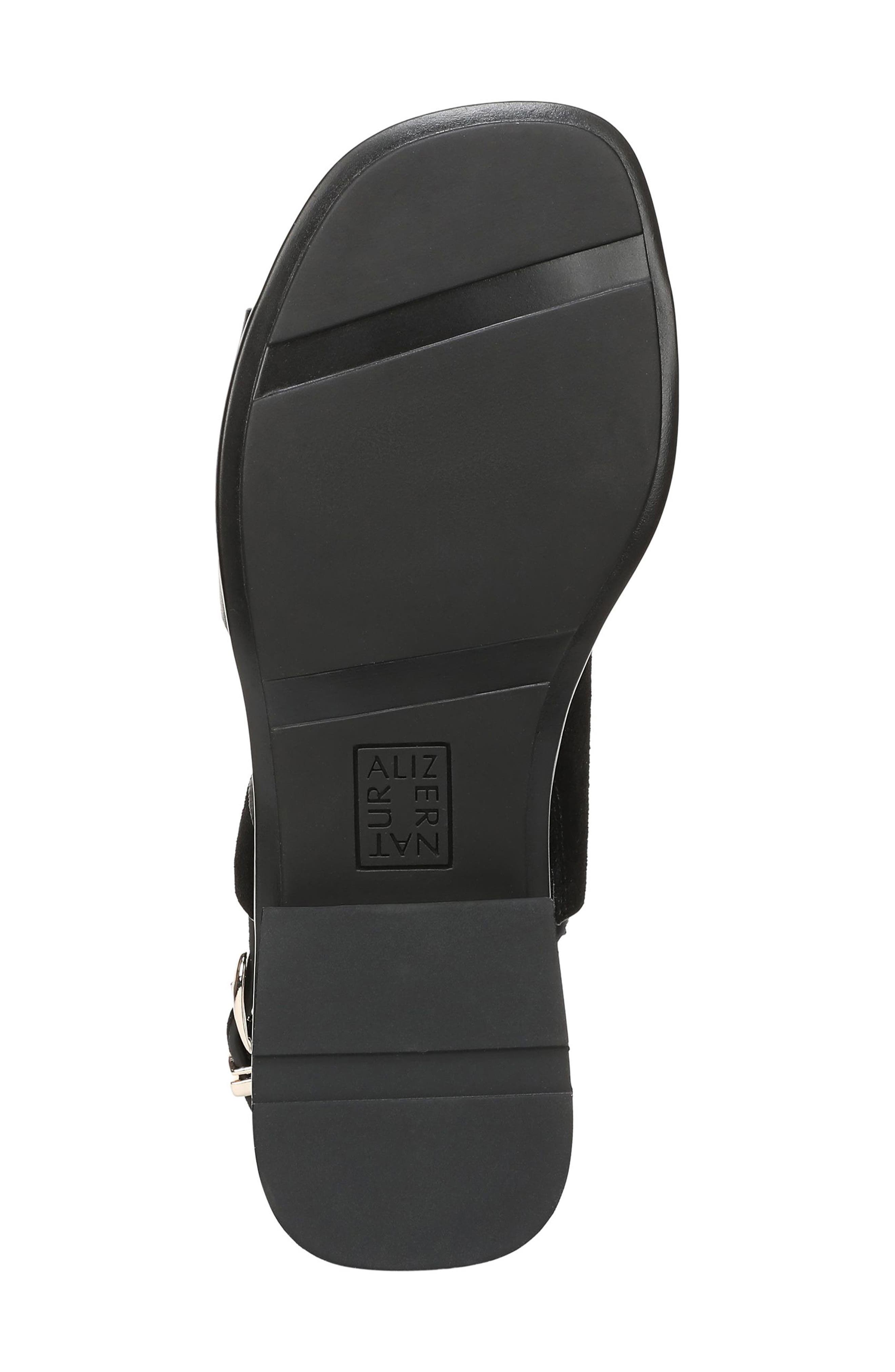 Brie Sandal, Alternate, color, BLACK LEATHER/ SUEDE