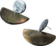 LIKHA Mother-of-Pearl Geometric Coin Stud Earrings