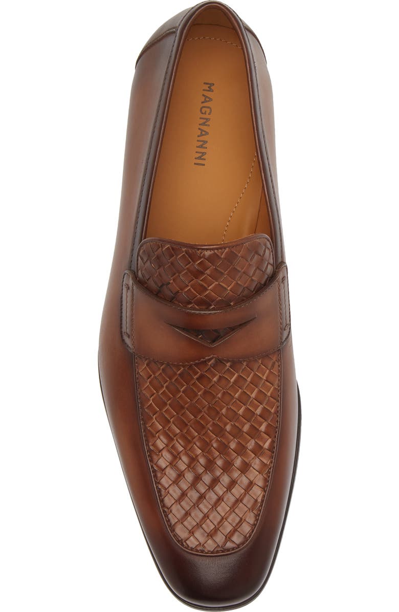 Magnanni Ramiro Water Resistant Woven Penny Loafer, Alternate, color,