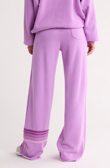 Rugby Stitch Wide Leg Sweatpants