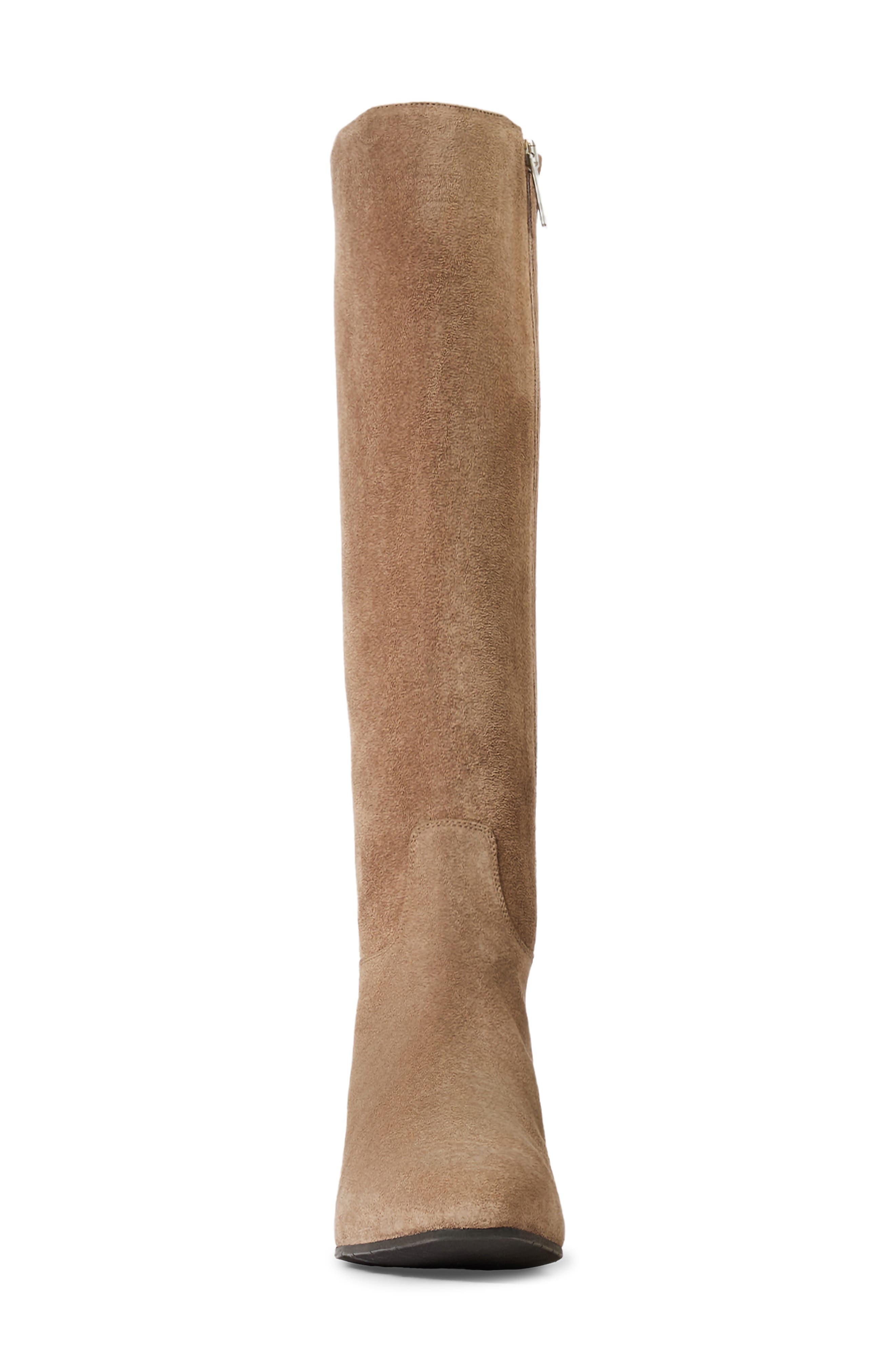 Fuoco Leather Knee High Boot, Alternate, color, AMARETTO SUEDE