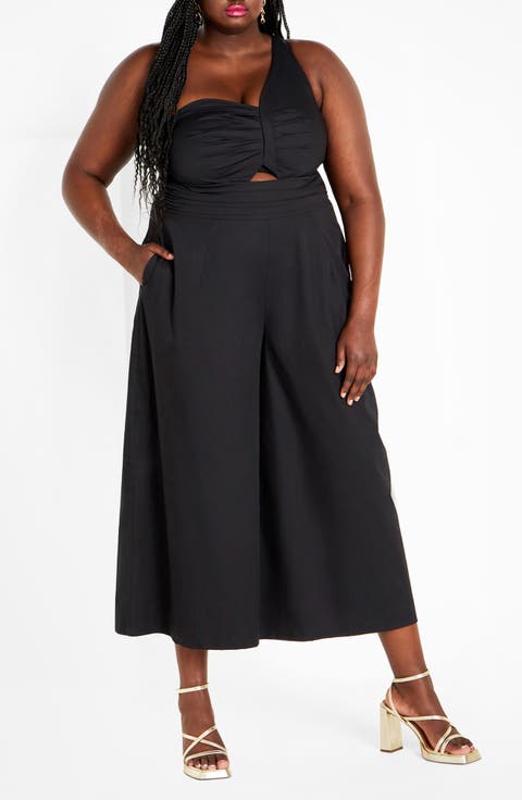 Rebecca One-Shoulder Cotton Jumpsuit (Plus)