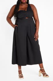 City Chic Rebecca One-Shoulder Cotton Jumpsuit